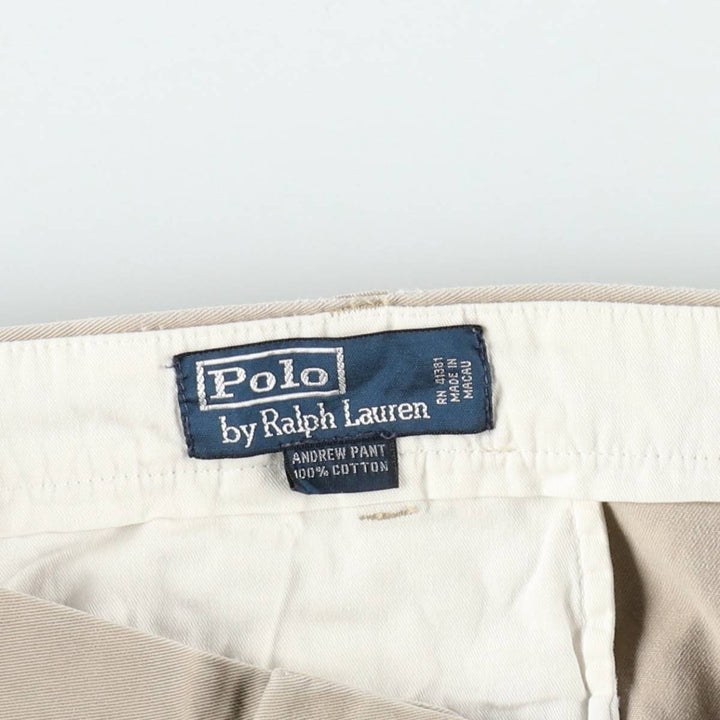 Ralph Lauren POLO by Ralph Lauren ANDREW PANT Two-pleat Chino Pants Men's Size W38 cotton Beige type Vintage Second Hand