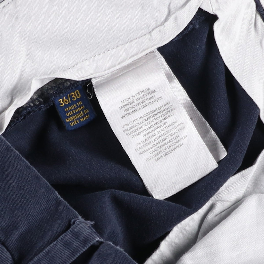 Ralph Lauren POLO RALPH LAUREN Stretch Classic Fit Chino Pants, Men's Size W36 (approx.) cotton navy blue type Vintage Second Hand