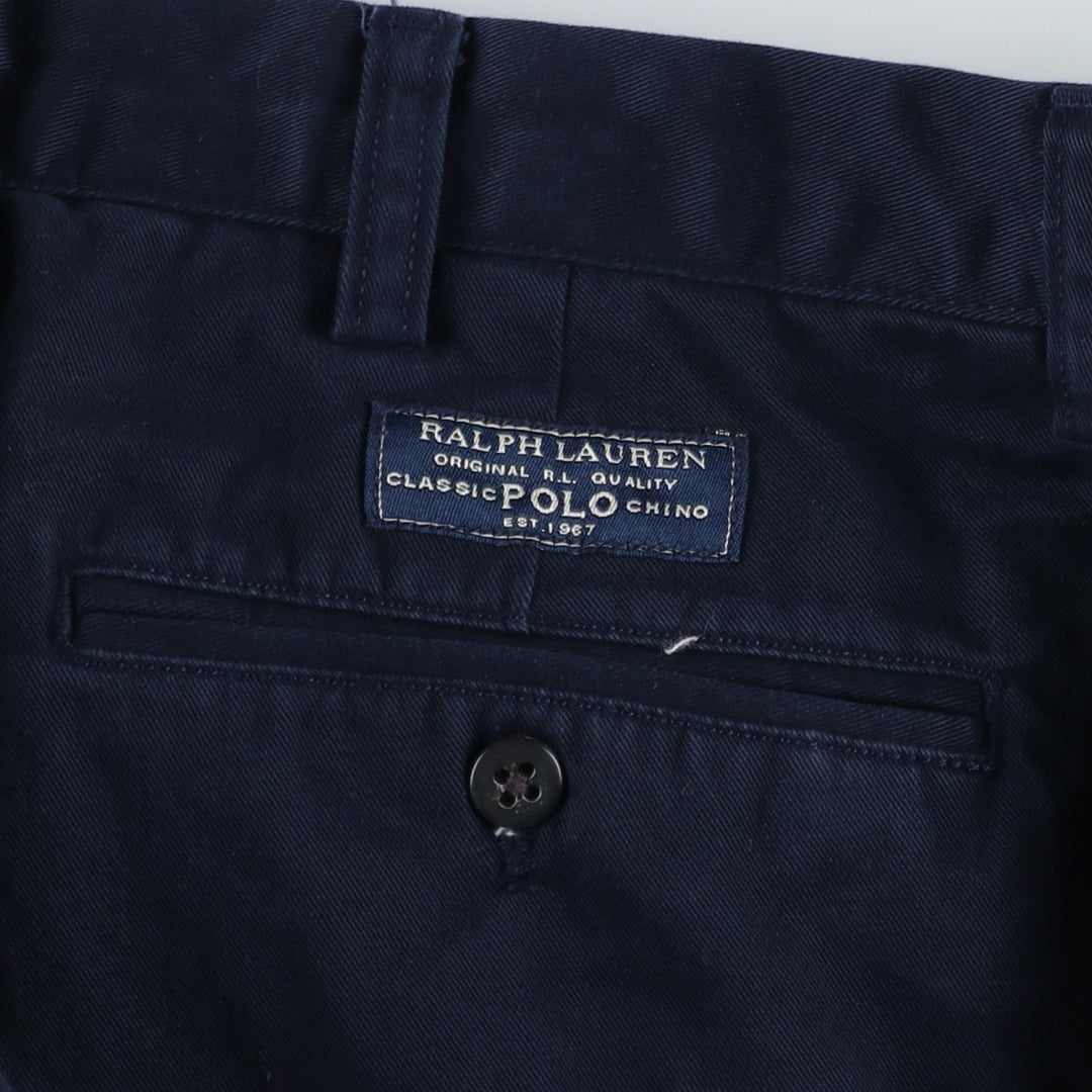 Ralph Lauren POLO by Ralph Lauren HAMMOND PANT Two-pleat Chino Pants Men's W34 equivalent cotton navy blue type Vintage Second Hand