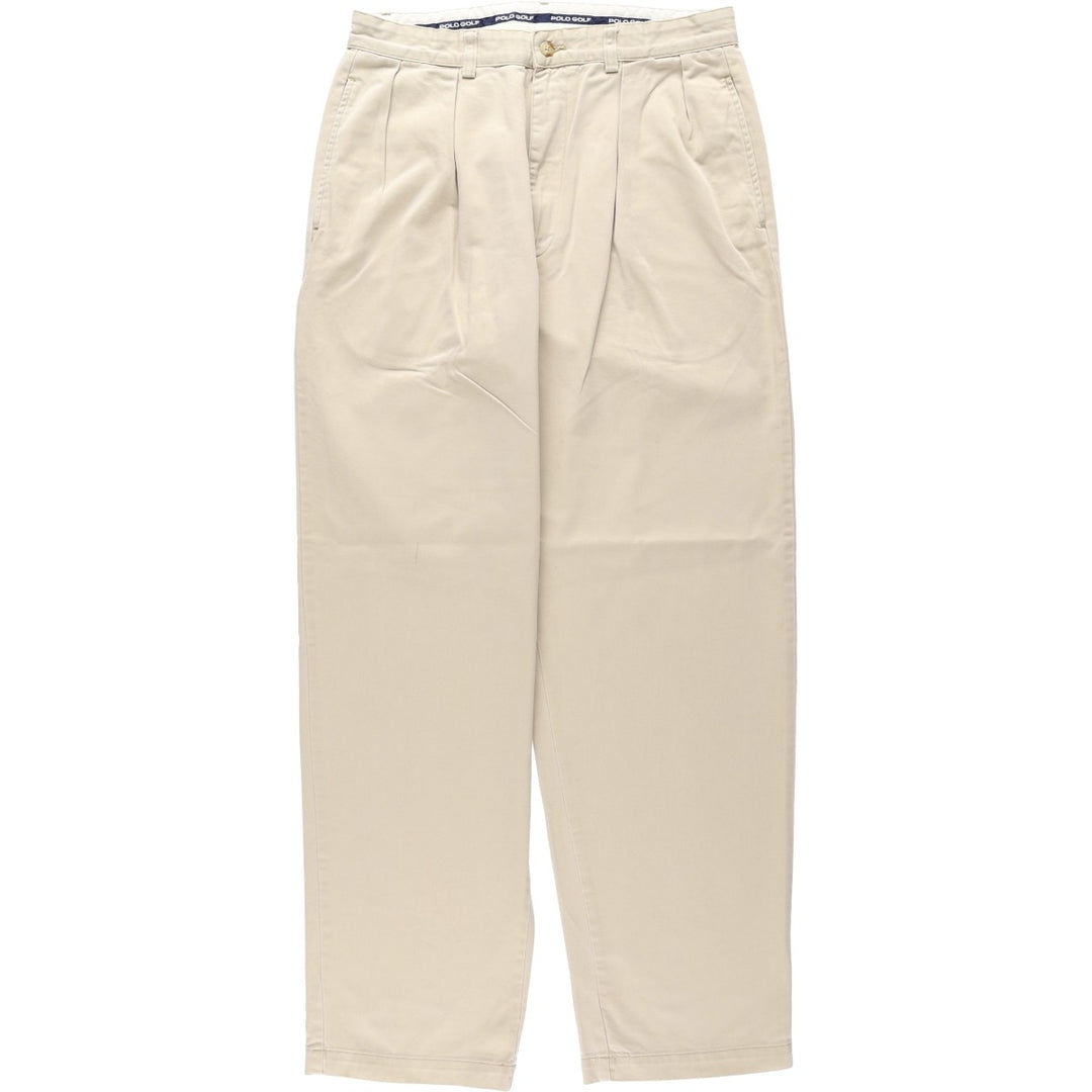 Ralph Lauren POLO GOLF Polo Golf Two-pleat Chino Pants for Men, Size W32 cotton Beige type Vintage Second Hand