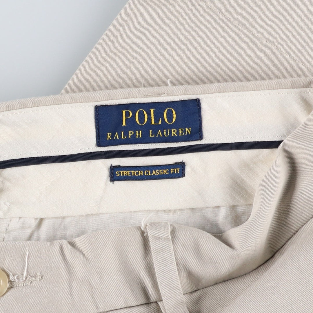 Ralph Lauren POLO RALPH LAUREN Stretch Classic Fit Chino Pants, Men's Size W36 (approx.) cotton Beige type Vintage Second Hand