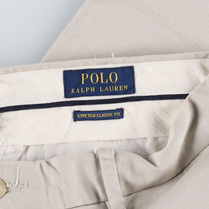 Ralph Lauren POLO RALPH LAUREN Stretch Classic Fit Chino Pants, Men's Size W36 (approx.) cotton Beige type Vintage Second Hand