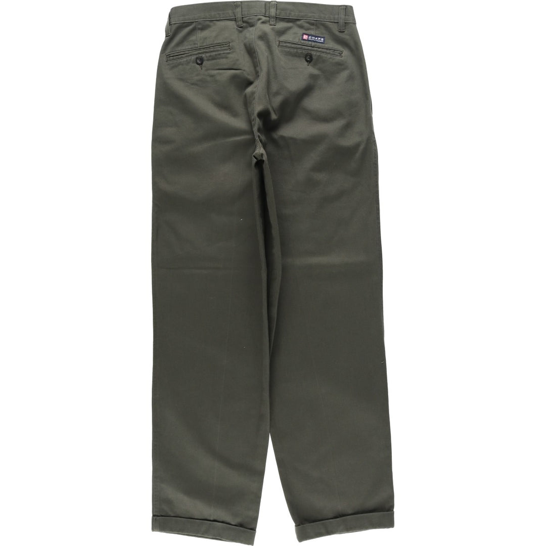 Ralph Lauren CHAPS Two-Pleat Chino Pants, Men's Size W31 (approx.) cotton green type Vintage Second Hand