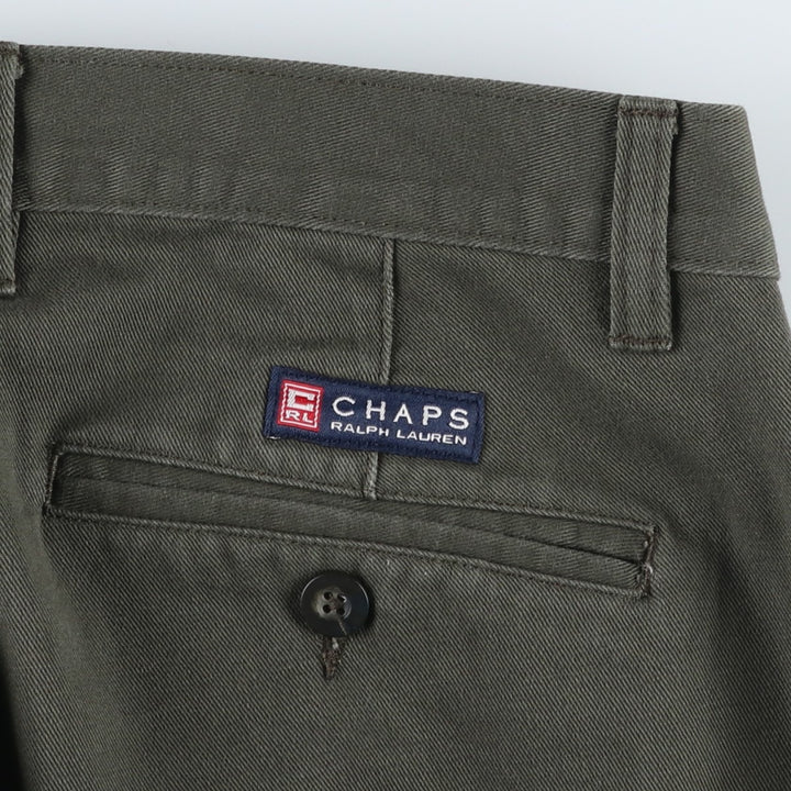 Ralph Lauren CHAPS Two-Pleat Chino Pants, Men's Size W31 (approx.) cotton green type Vintage Second Hand