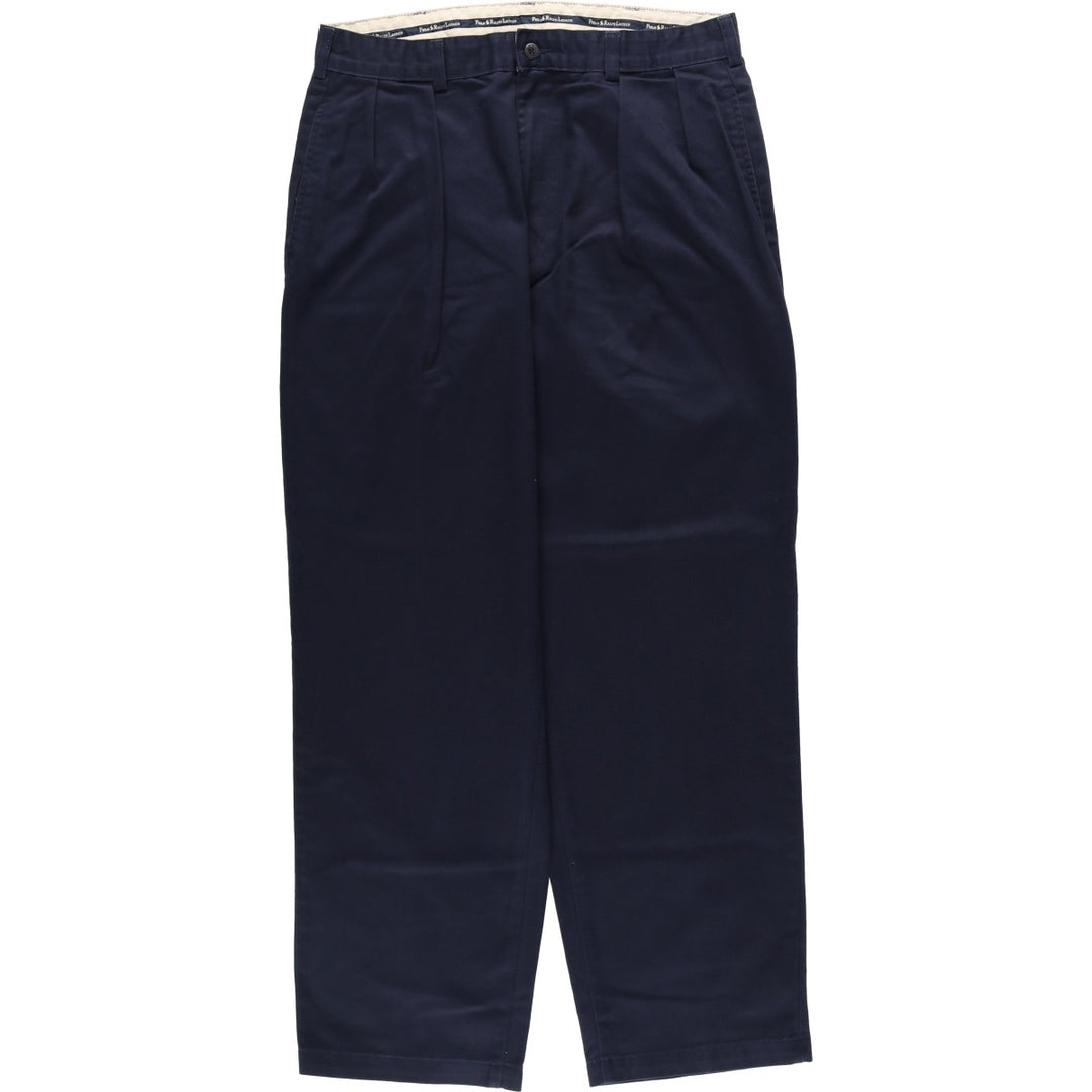 Ralph Lauren Polo Ralph Lauren Two-pleat Chino Pants for Men, W32 equivalent cotton navy blue type Vintage Second Hand