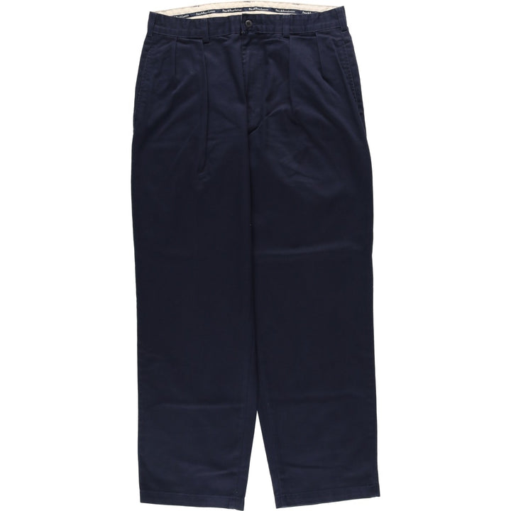 Ralph Lauren Polo Ralph Lauren Two-pleat Chino Pants for Men, W32 equivalent cotton navy blue type Vintage Second Hand