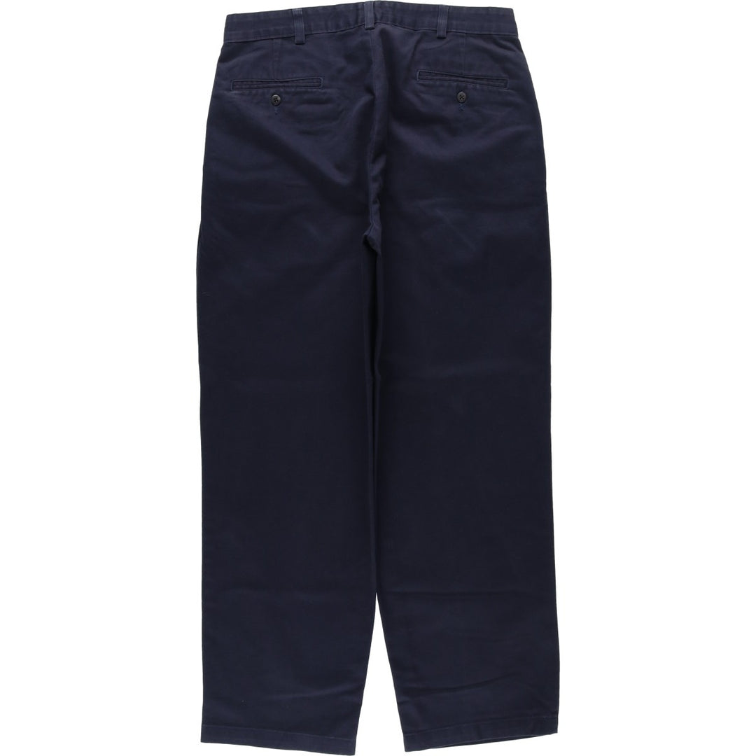 Ralph Lauren Polo Ralph Lauren Two-pleat Chino Pants for Men, W32 equivalent cotton navy blue type Vintage Second Hand