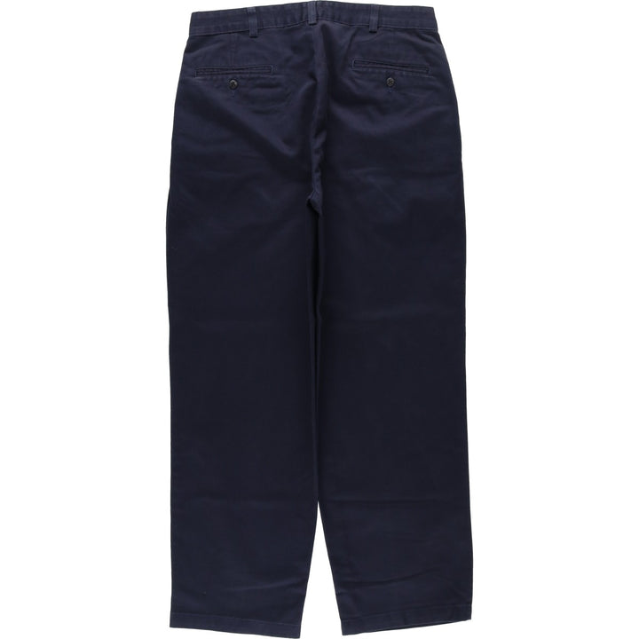 Ralph Lauren Polo Ralph Lauren Two-pleat Chino Pants for Men, W32 equivalent cotton navy blue type Vintage Second Hand