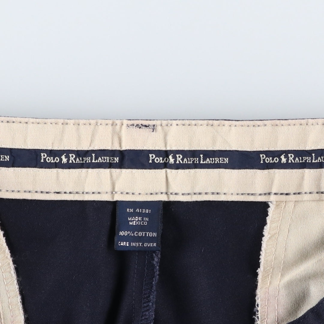 Ralph Lauren Polo Ralph Lauren Two-pleat Chino Pants for Men, W32 equivalent cotton navy blue type Vintage Second Hand