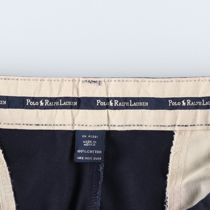 Ralph Lauren Polo Ralph Lauren Two-pleat Chino Pants for Men, W32 equivalent cotton navy blue type Vintage Second Hand