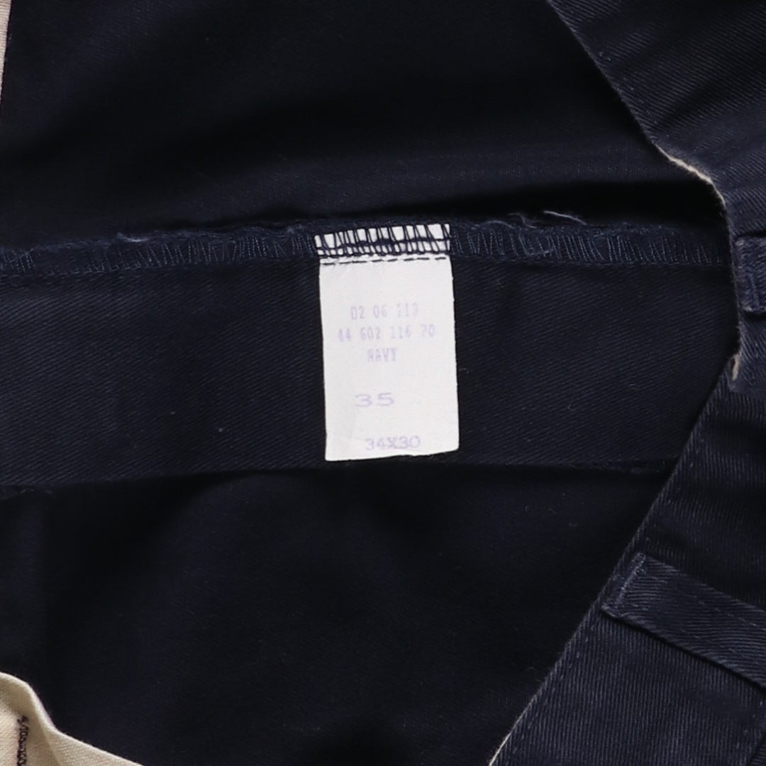 Ralph Lauren Polo Ralph Lauren Two-pleat Chino Pants for Men, W32 equivalent cotton navy blue type Vintage Second Hand
