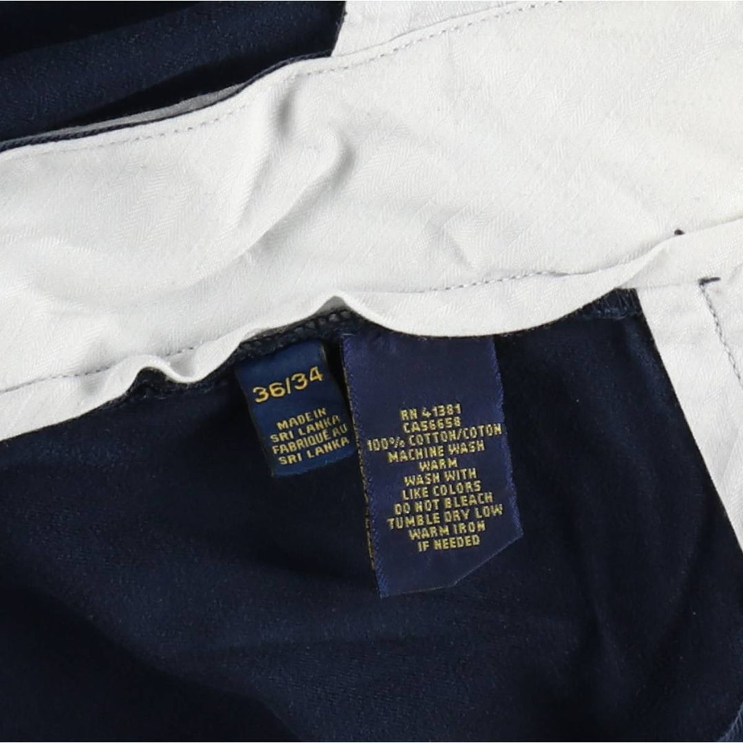 Ralph Lauren POLO RALPH LAUREN Chino Pants Men's W35 equivalent cotton navy blue type Vintage Second Hand