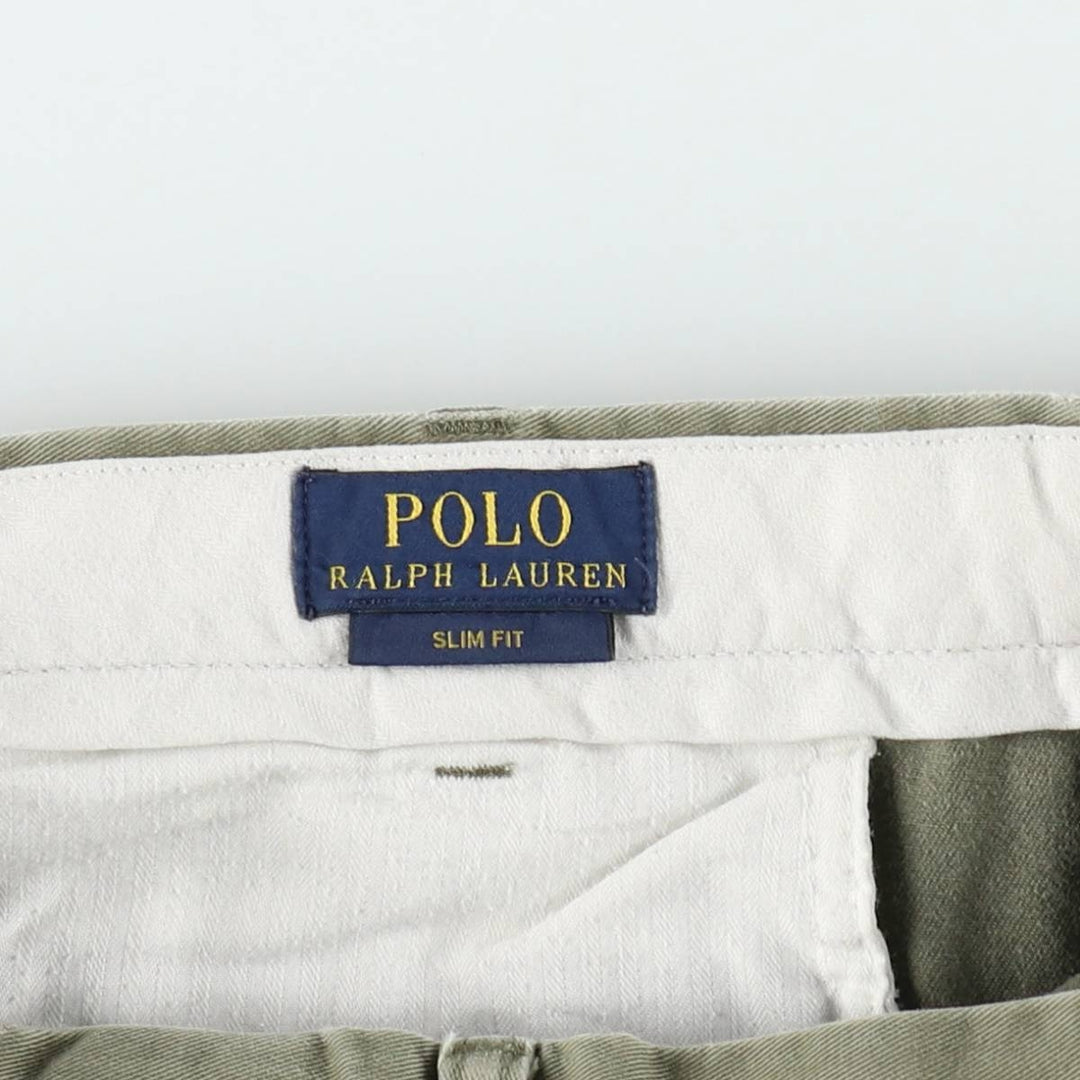 Ralph Lauren POLO RALPH LAUREN Slim Fit Chino Pants, Men's Size W35 (approx.) cotton Khaki type Vintage Second Hand