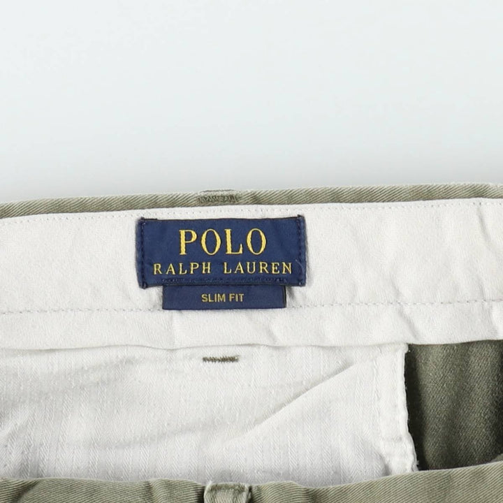 Ralph Lauren POLO RALPH LAUREN Slim Fit Chino Pants, Men's Size W35 (approx.) cotton Khaki type Vintage Second Hand