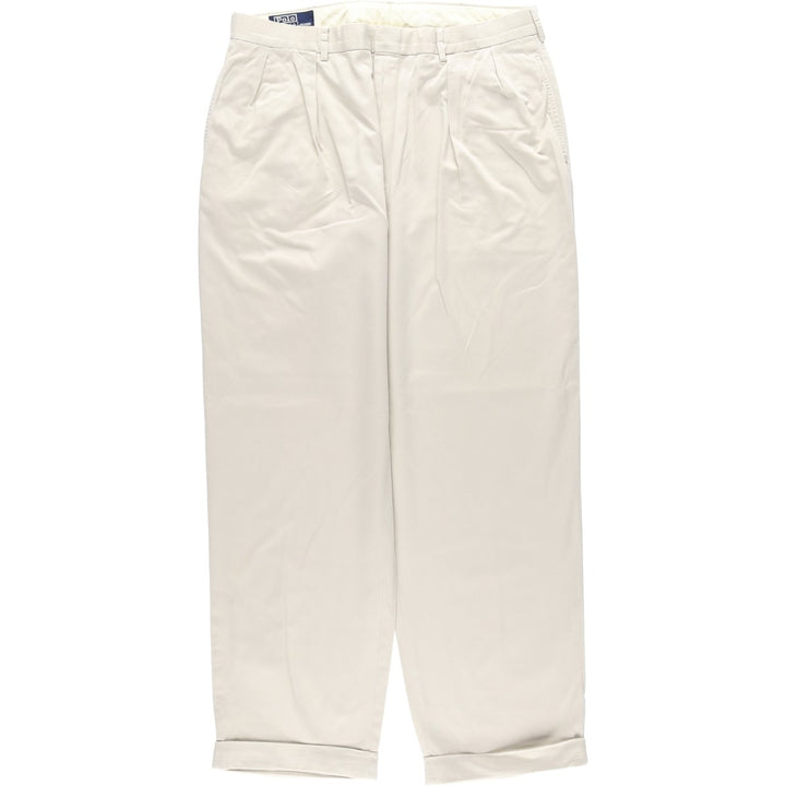 Ralph Lauren POLO by Ralph Lauren Two-pleat Chino Pants for Men, W34 equivalent cotton Beige type Vintage Second Hand