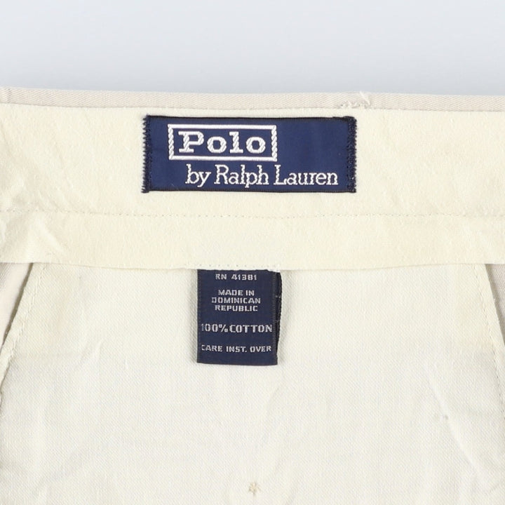 Ralph Lauren POLO by Ralph Lauren Two-pleat Chino Pants for Men, W34 equivalent cotton Beige type Vintage Second Hand