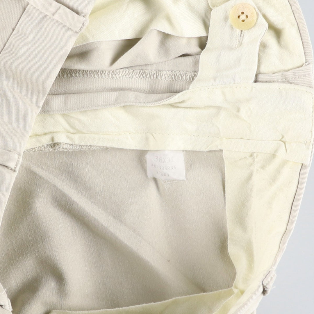 Ralph Lauren POLO by Ralph Lauren Two-pleat Chino Pants for Men, W34 equivalent cotton Beige type Vintage Second Hand