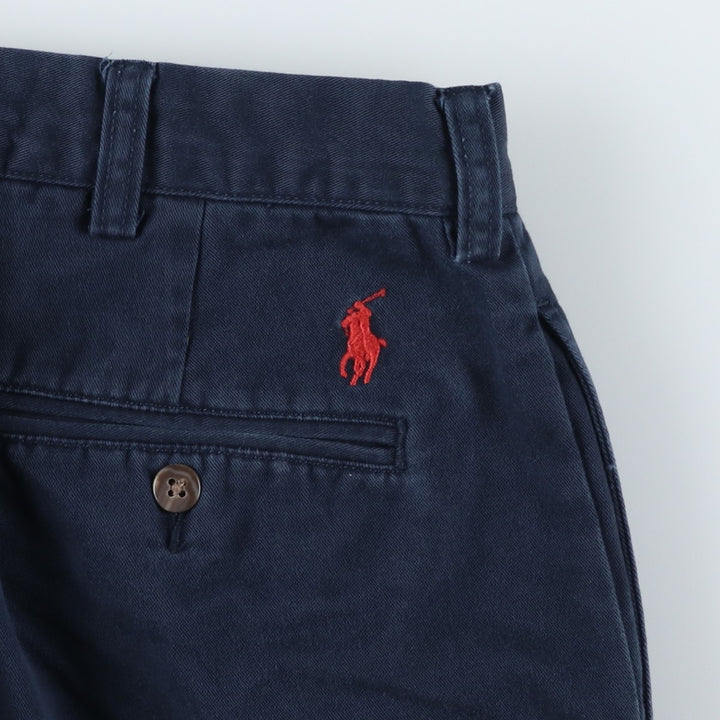 Ralph Lauren POLO by Ralph Lauren Two-pleat Chino Pants for Men, W32 equivalent cotton navy blue type Vintage Second Hand