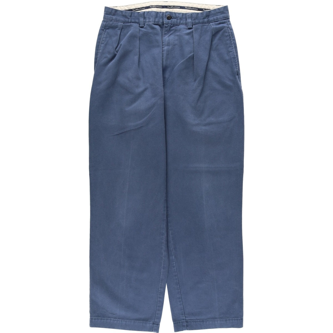 Ralph Lauren Polo Ralph Lauren Two-pleat Chino Pants Men's W30 cotton blue type Vintage Second Hand
