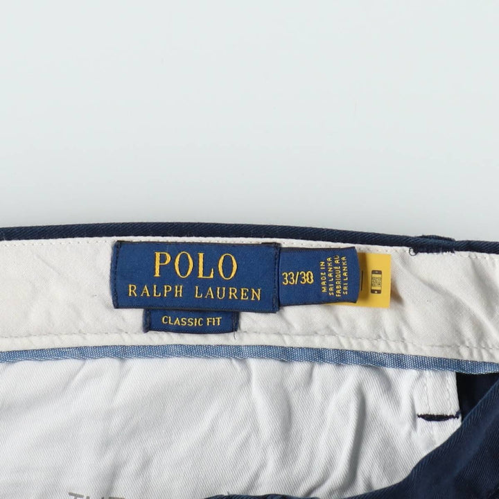 Ralph Lauren POLO RALPH LAUREN CLASSIC FIT Chino Pants Men's W34 equivalent cotton navy blue type Vintage Second Hand
