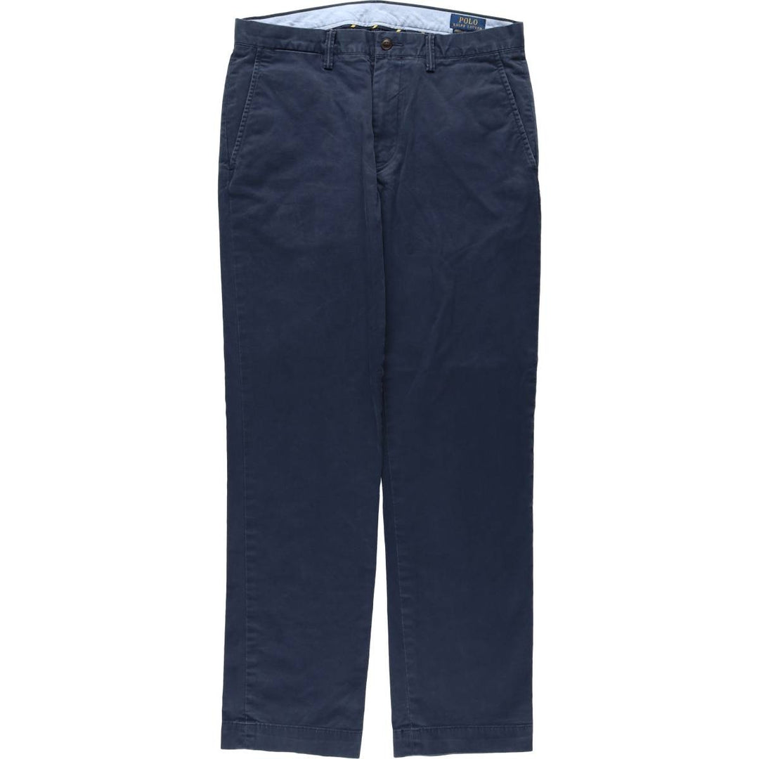 Ralph Lauren POLO RALPH LAUREN STRETCH STRAIGHT FIT Chino Pants, Men's W33 (approx.) cotton navy blue type Vintage Second Hand