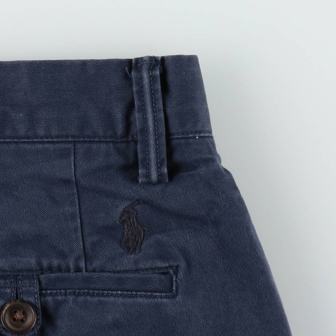 Ralph Lauren POLO RALPH LAUREN STRETCH STRAIGHT FIT Chino Pants, Men's W33 (approx.) cotton navy blue type Vintage Second Hand