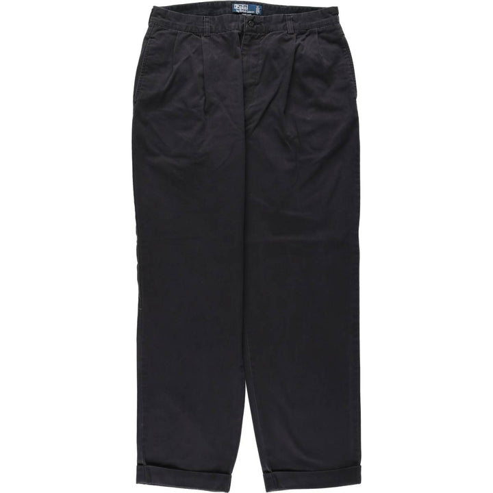 Ralph Lauren POLO by Ralph Lauren HAMMOND PANT, two-pleat chino pants, men's w35 equivalent cotton black type Vintage Second Hand