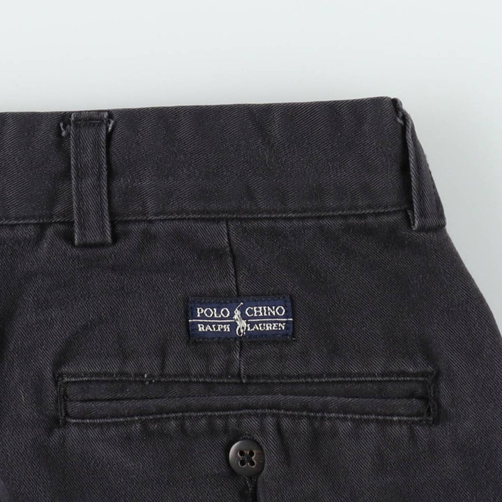 Ralph Lauren POLO by Ralph Lauren HAMMOND PANT, two-pleat chino pants, men's w35 equivalent cotton black type Vintage Second Hand