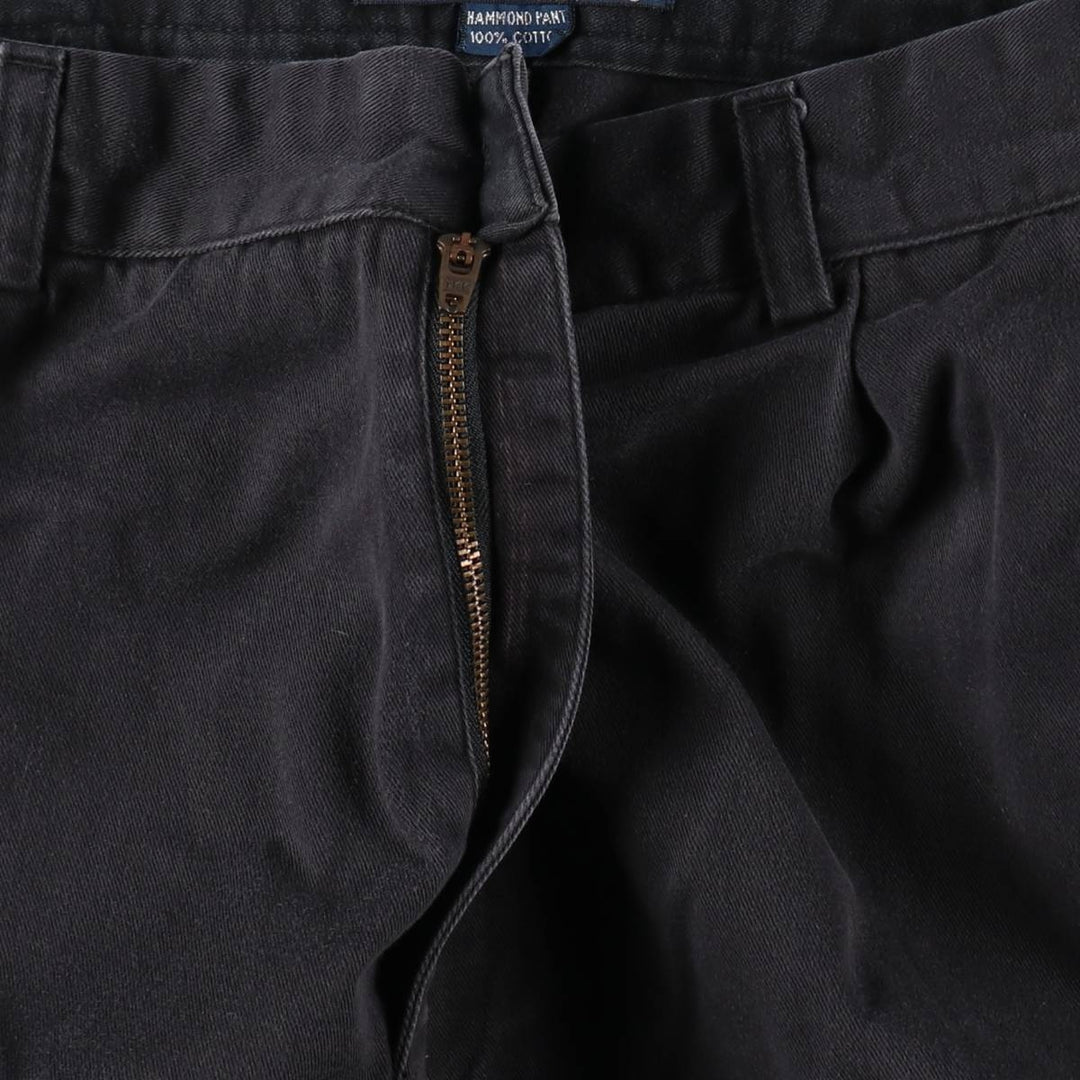 Ralph Lauren POLO by Ralph Lauren HAMMOND PANT, two-pleat chino pants, men's w35 equivalent cotton black type Vintage Second Hand