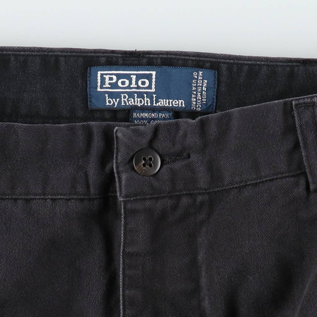 Ralph Lauren POLO by Ralph Lauren HAMMOND PANT, two-pleat chino pants, men's w35 equivalent cotton black type Vintage Second Hand