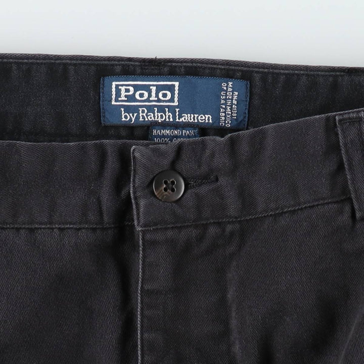 Ralph Lauren POLO by Ralph Lauren HAMMOND PANT, two-pleat chino pants, men's w35 equivalent cotton black type Vintage Second Hand