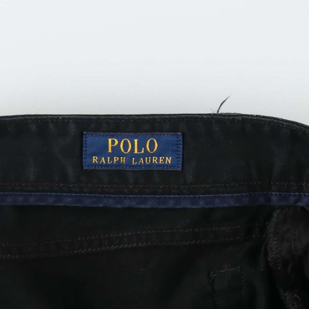 Ralph Lauren POLO RALPH LAUREN Slim Straight Fit Chino Pants, Men's Size W36 (approx.) cotton black type Vintage Second Hand