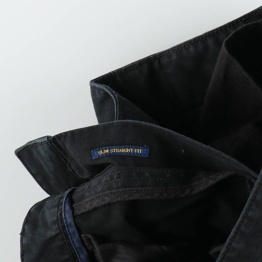 Ralph Lauren POLO RALPH LAUREN Slim Straight Fit Chino Pants, Men's Size W36 (approx.) cotton black type Vintage Second Hand