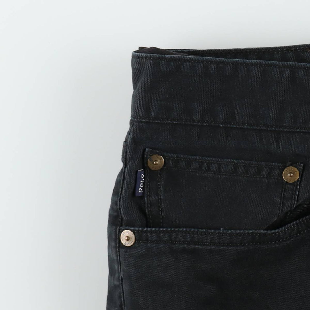 Ralph Lauren POLO RALPH LAUREN Slim Straight Fit Chino Pants, Men's Size W36 (approx.) cotton black type Vintage Second Hand