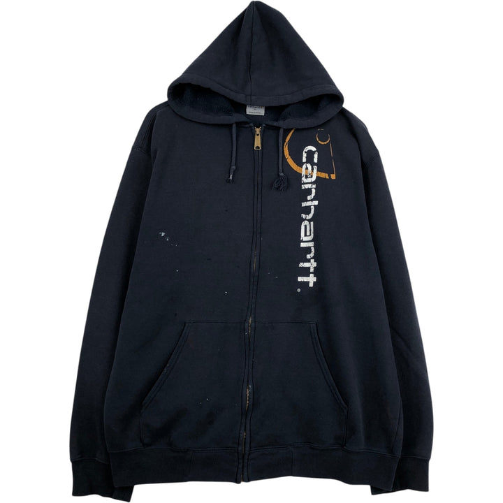 Carhartt Sweat Full Zip Hoodie Men's XL unclear navy blue type Vintage Second Hand