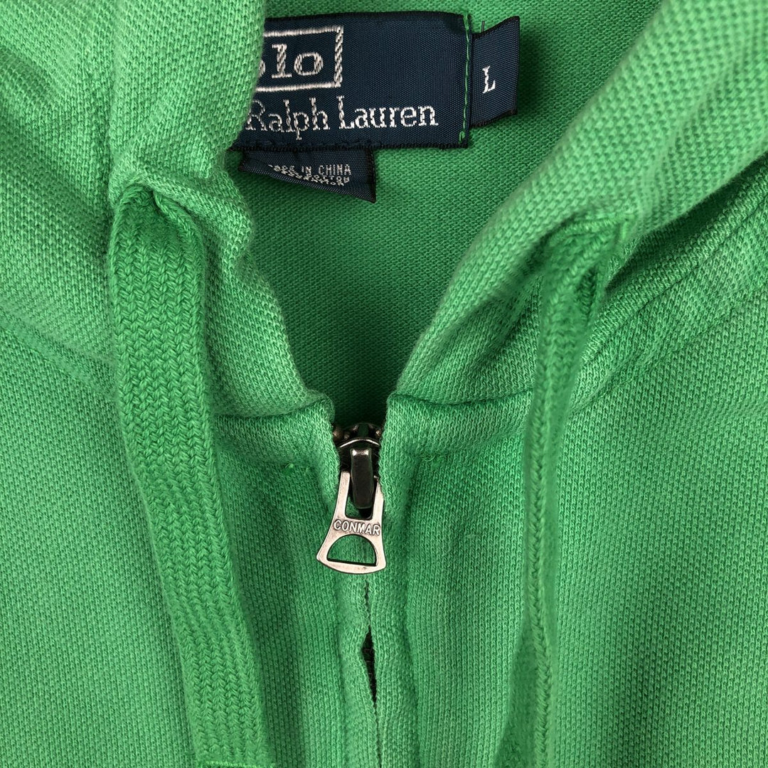 Ralph Lauren POLO by Ralph Lauren Big Pony Sweat Full-Zip Hoodie, Men's Size L (approx.) cotton green type Vintage Second Hand