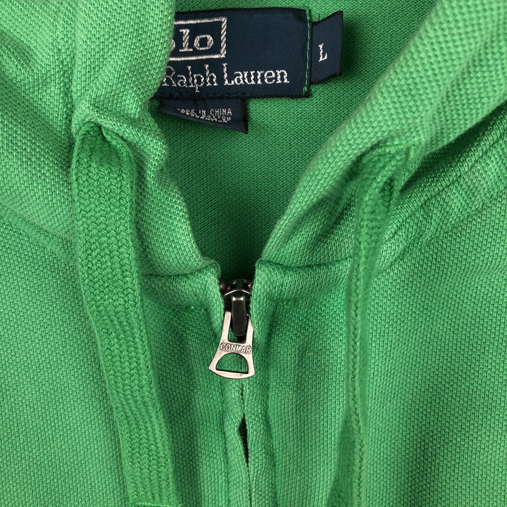 Ralph Lauren POLO by Ralph Lauren Big Pony Sweat Full-Zip Hoodie, Men's Size L (approx.) cotton green type Vintage Second Hand