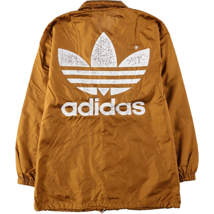 80s-90'S Adidas Trefoil Logo Back Logo Large Logo Coach Jacket Men's Size L (Equivalent) Vintage Nylon brown type Vintage Second Hand