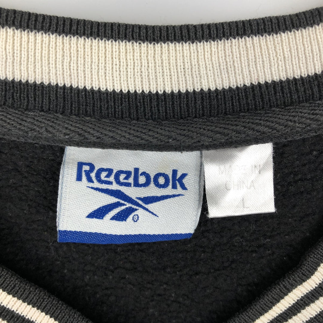 90'S Reebok V-neck sweatshirt, men's size L equivalent, vintage. cotton black type Vintage Second Hand