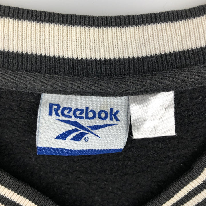 90'S Reebok V-neck sweatshirt, men's size L equivalent, vintage. cotton black type Vintage Second Hand