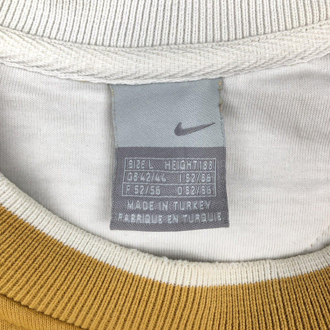 2000'S Nike logo sweatshirt, men's size L cotton yellow type Vintage Second Hand