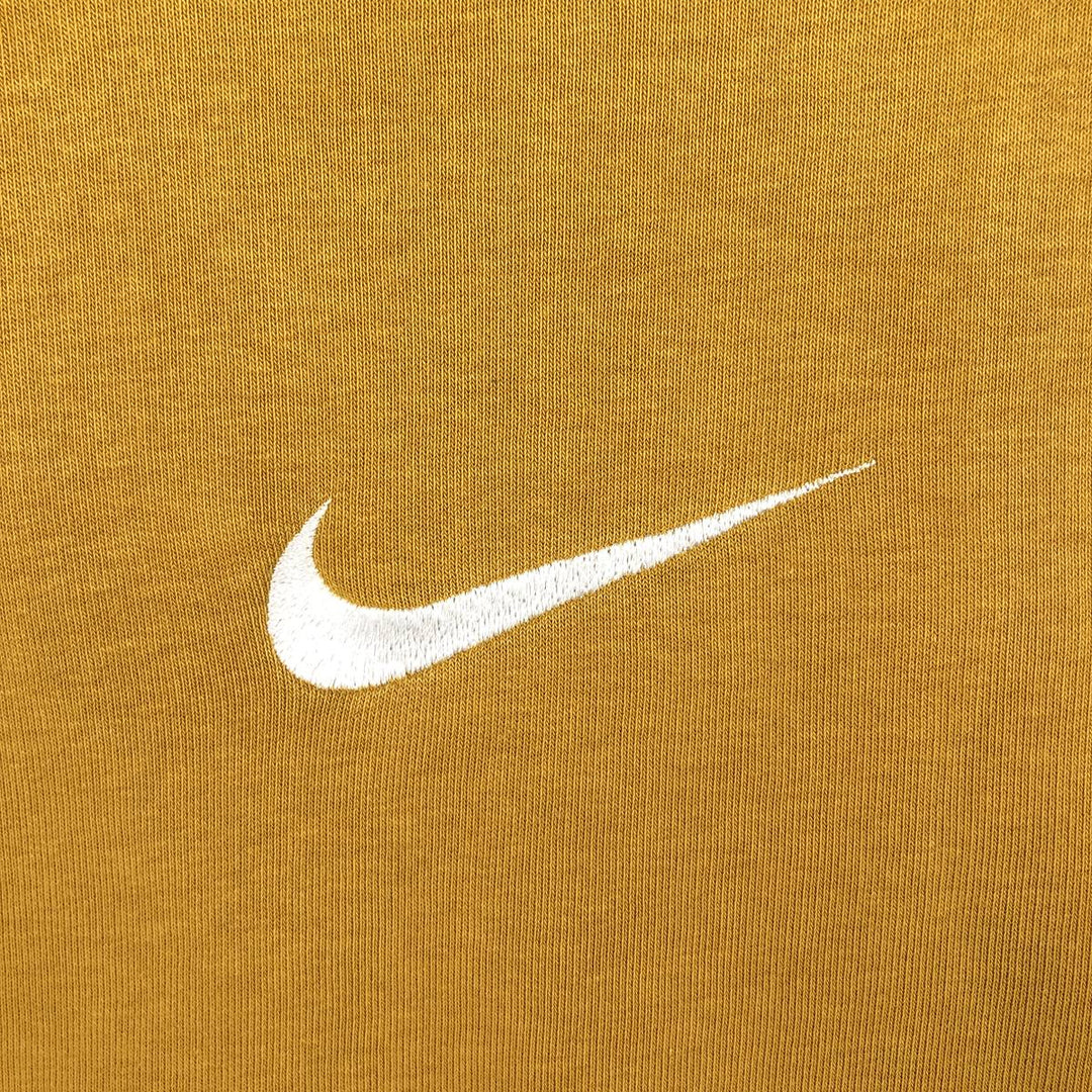 2000'S Nike logo sweatshirt, men's size L cotton yellow type Vintage Second Hand