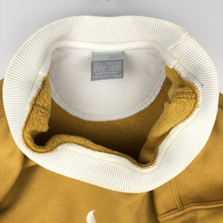 2000'S Nike logo sweatshirt, men's size L cotton yellow type Vintage Second Hand