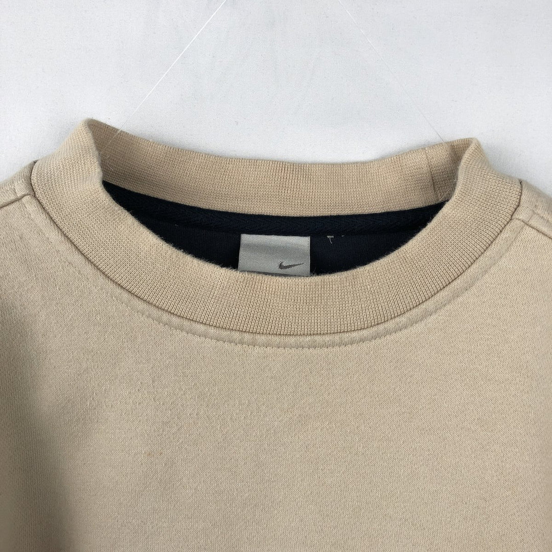 2000'S Nike Logo Sweatshirt (Men's Size S) cotton Beige type Vintage Second Hand