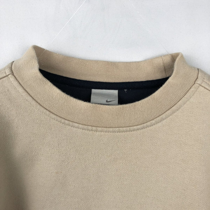 2000'S Nike Logo Sweatshirt (Men's Size S) cotton Beige type Vintage Second Hand