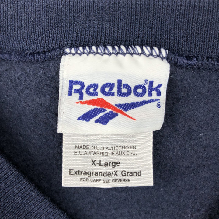 Vintage 90'S Reebok One-Point Logo Sweatshirt, Made in USA, Men's XL cotton navy blue type Vintage Second Hand