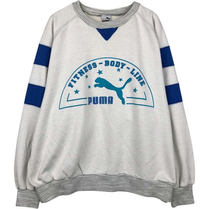 80'S Puma Logo Sweatshirt, Men's XXL (approx.), Vintage polyester Beige type Vintage Second Hand