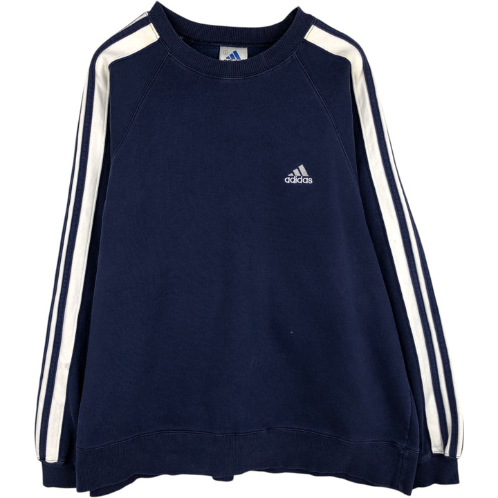 90s-era Adidas logo sweatshirt, men's size L equivalent, vintage. cotton blue type Vintage Second Hand
