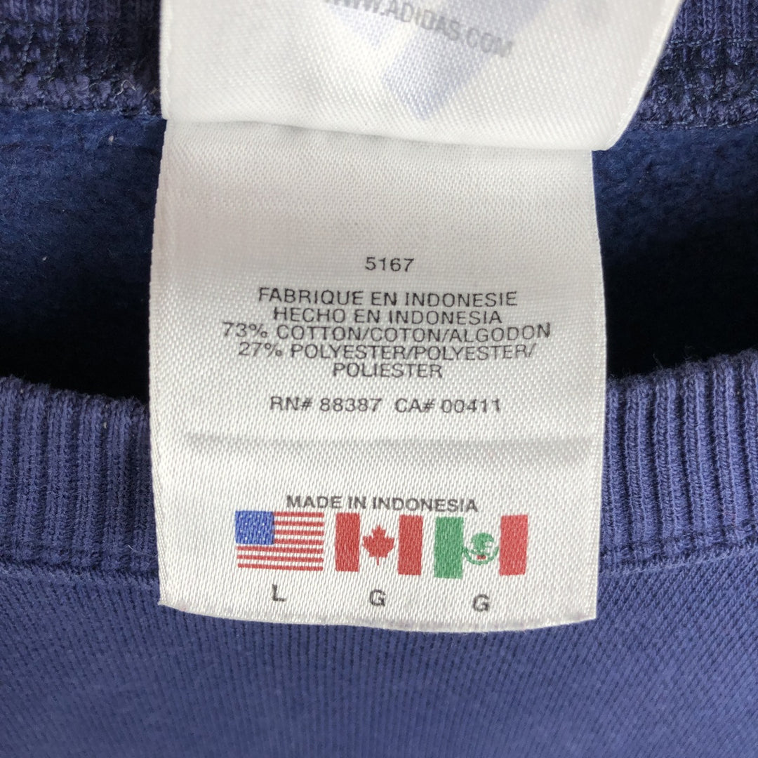 90s-era Adidas logo sweatshirt, men's size L equivalent, vintage. cotton blue type Vintage Second Hand