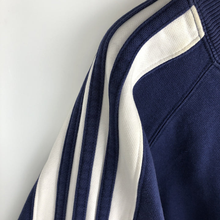 90s-era Adidas logo sweatshirt, men's size L equivalent, vintage. cotton blue type Vintage Second Hand